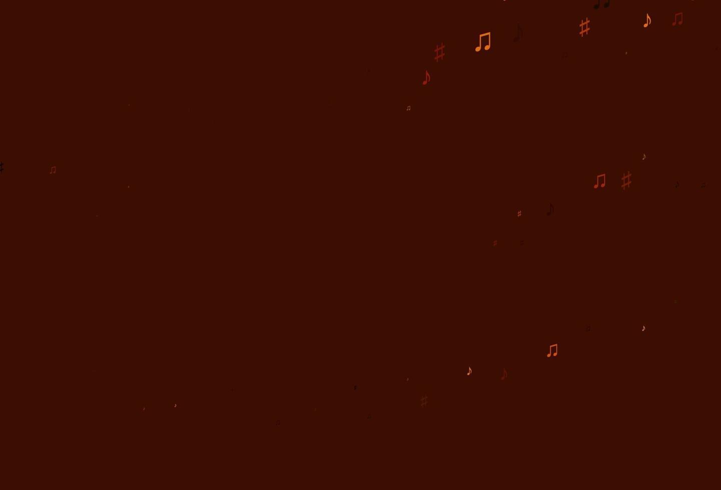 Light Orange vector background with music symbols.