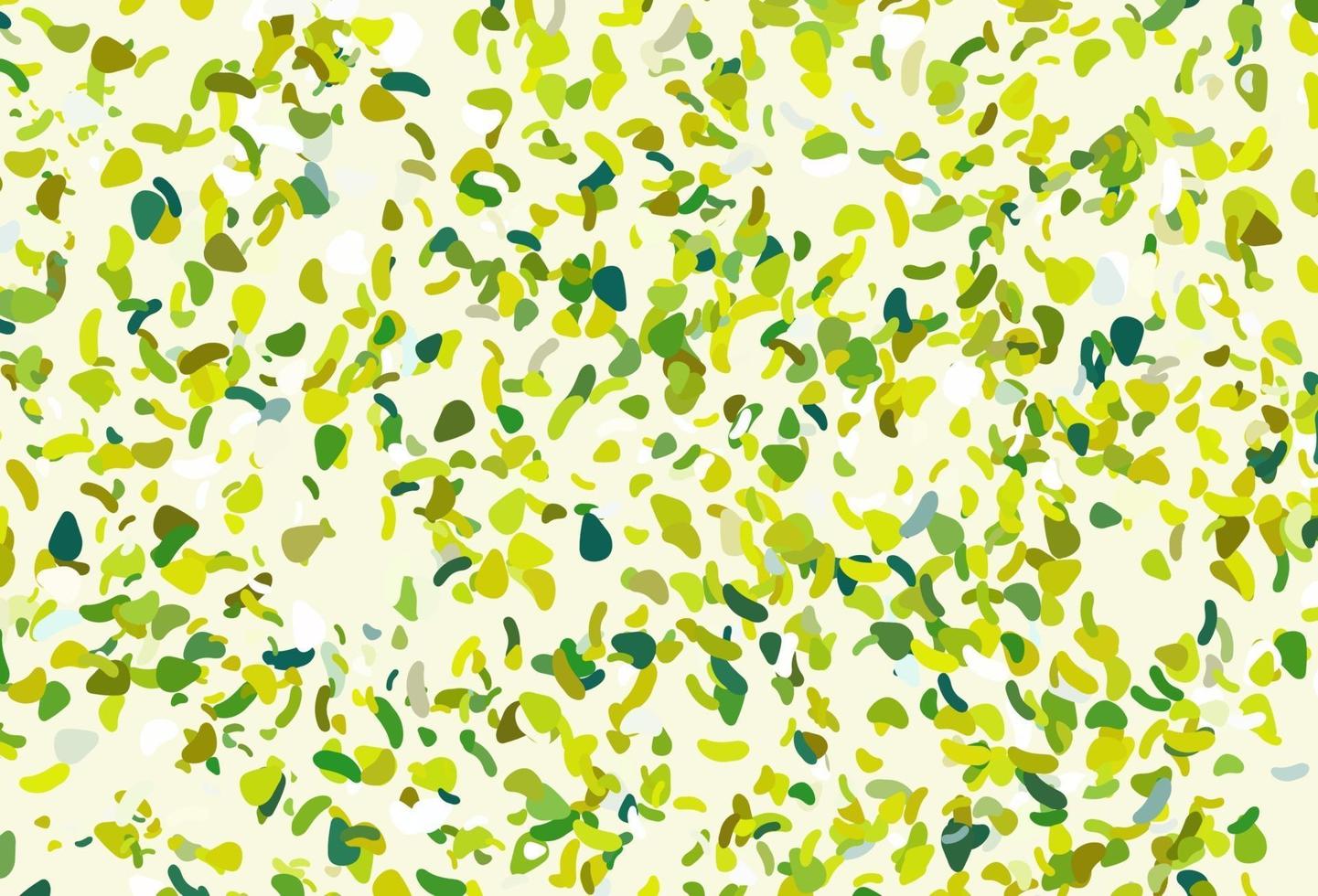 patrón de vector verde claro, amarillo con formas caóticas.