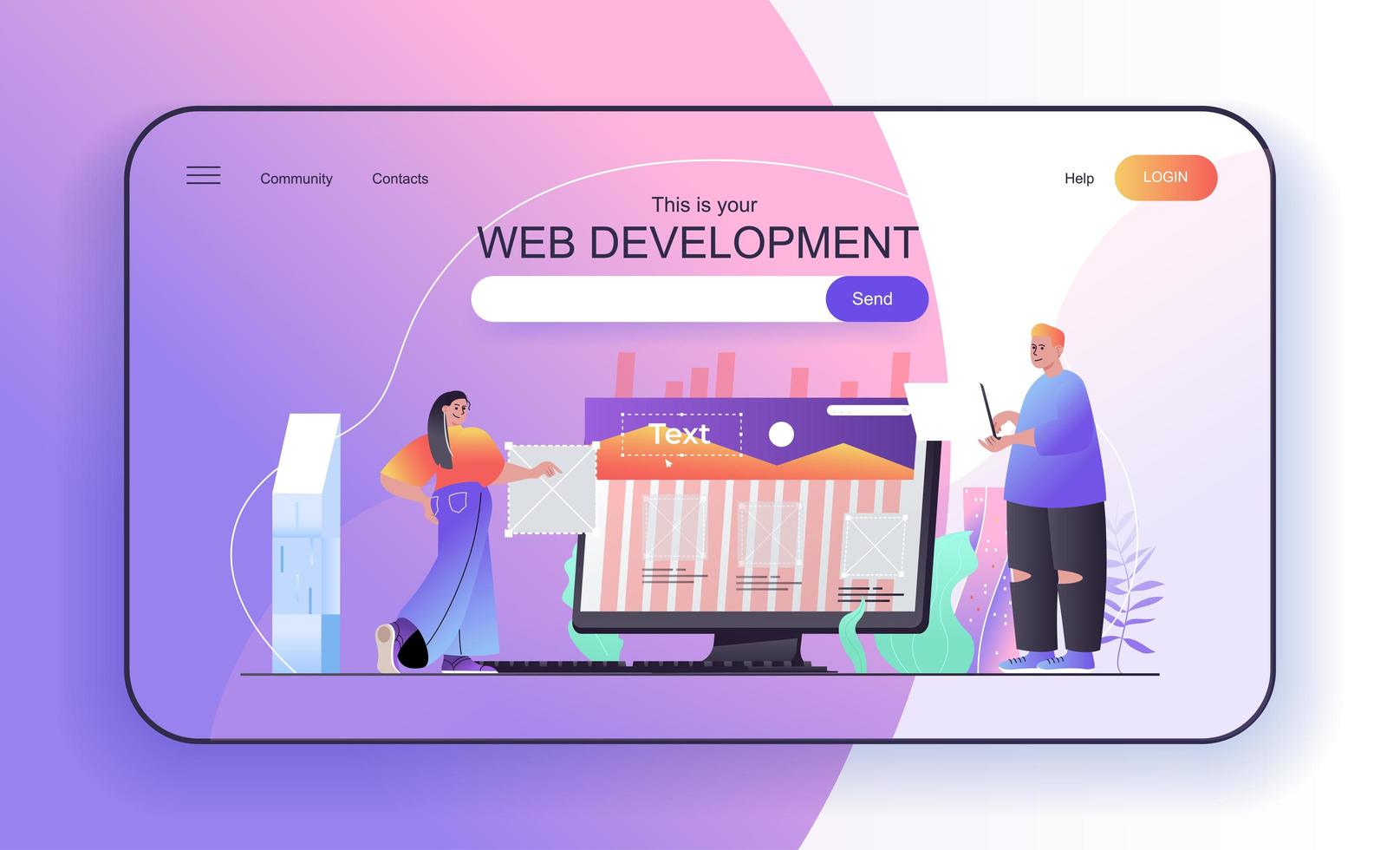 Web Development concept for landing page template vector