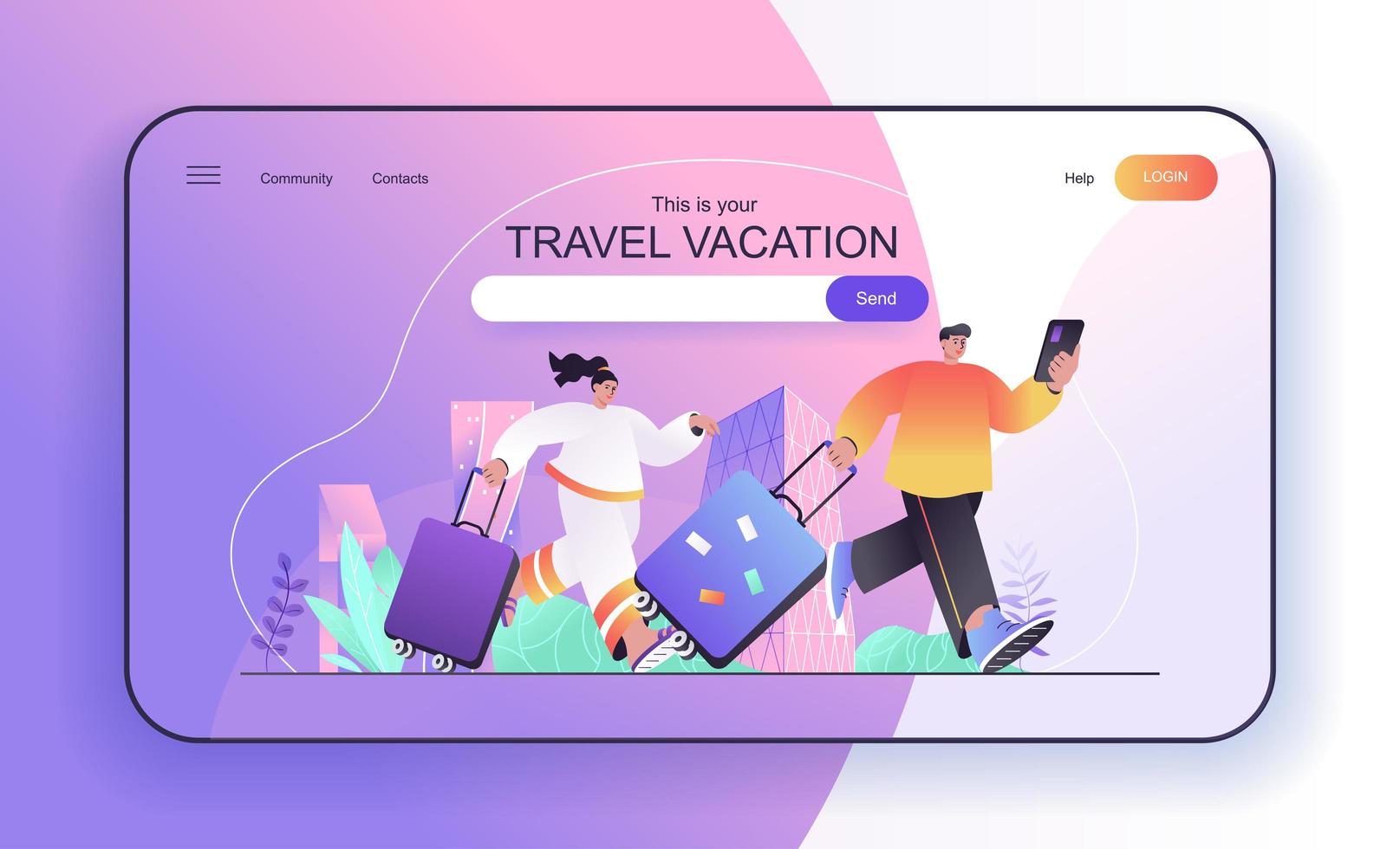 Travel Vacation concept for landing page template vector