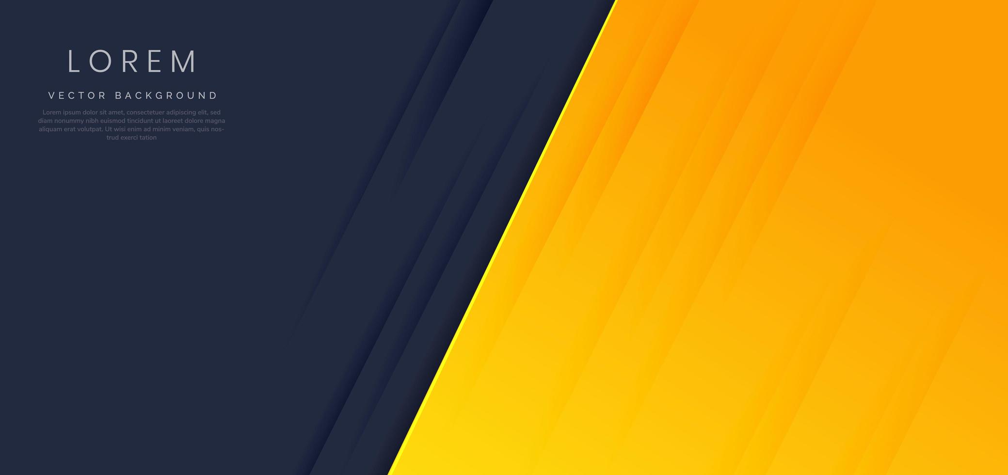 Fondo de plantilla abstracta degradado azul oscuro y amarillo. vector