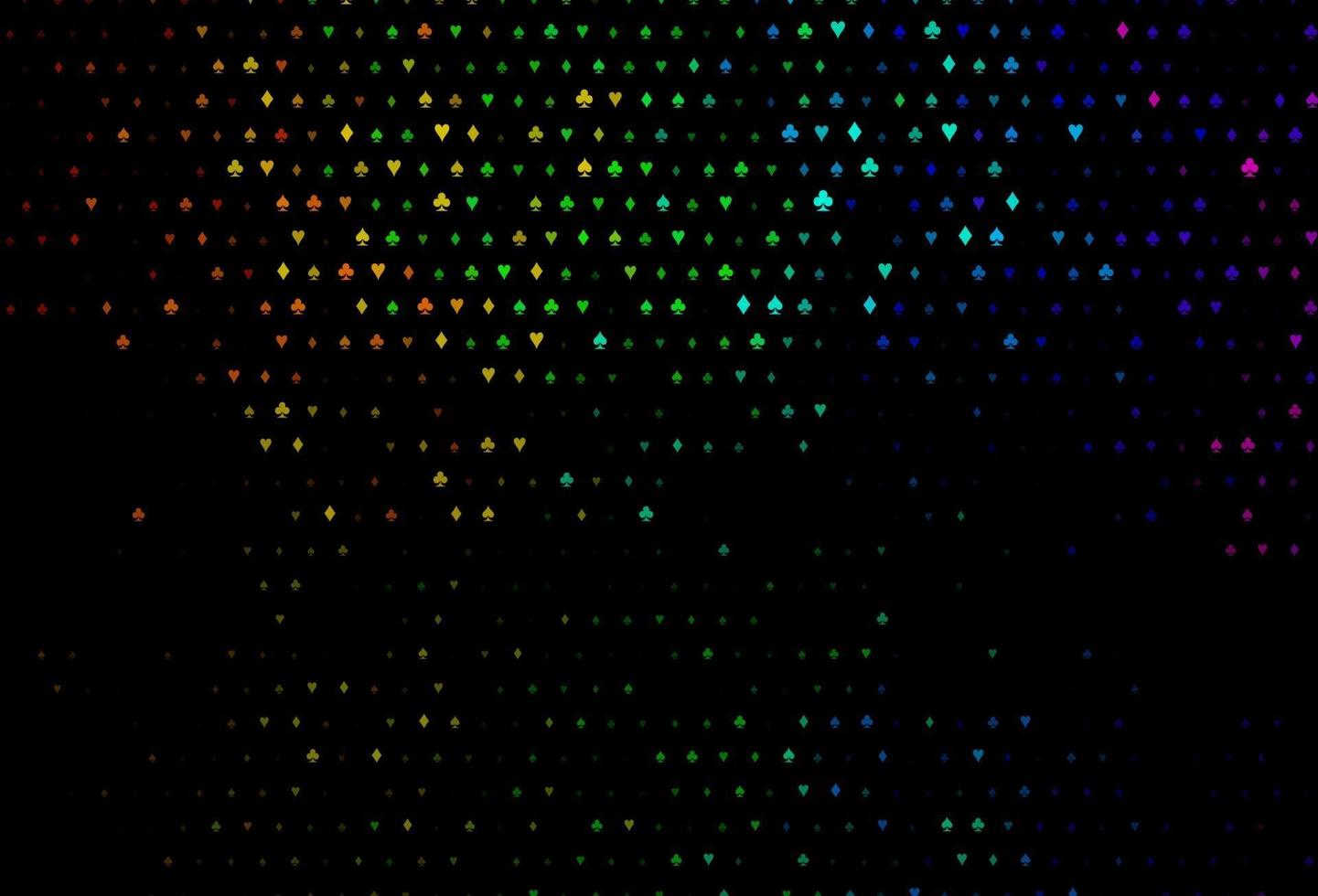 multicolor oscuro, textura de vector de arco iris con naipes.