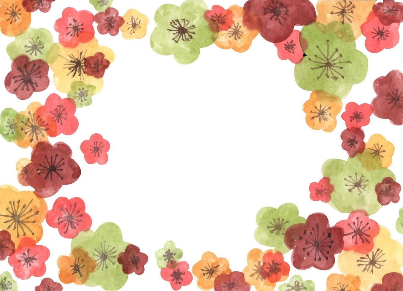 Frame from sakura flowers. Watercolor illustration. vector