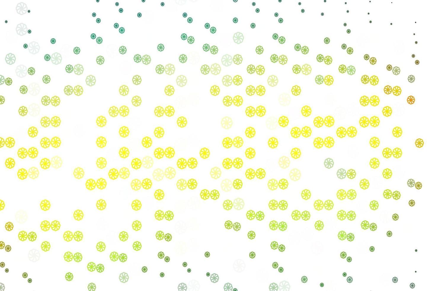 Light Green, Yellow vector texture with colored snowflakes.