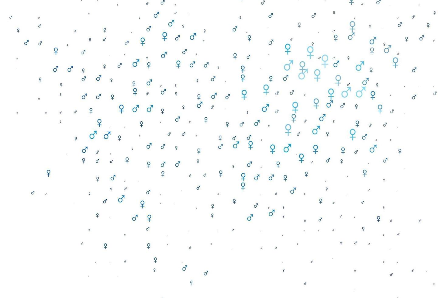 Light blue vector texture with male, female icons.
