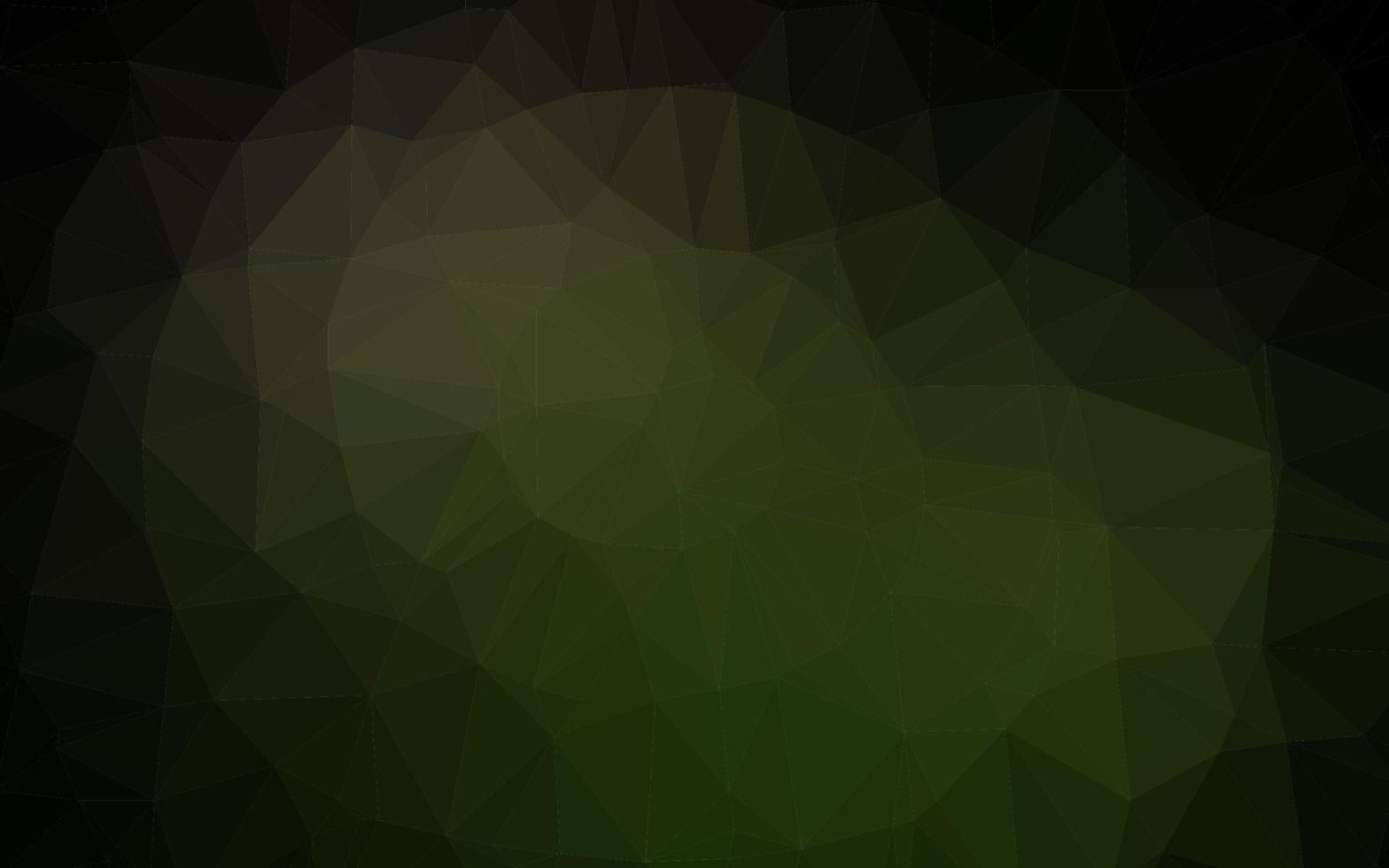 Dark Green vector shining triangular background.