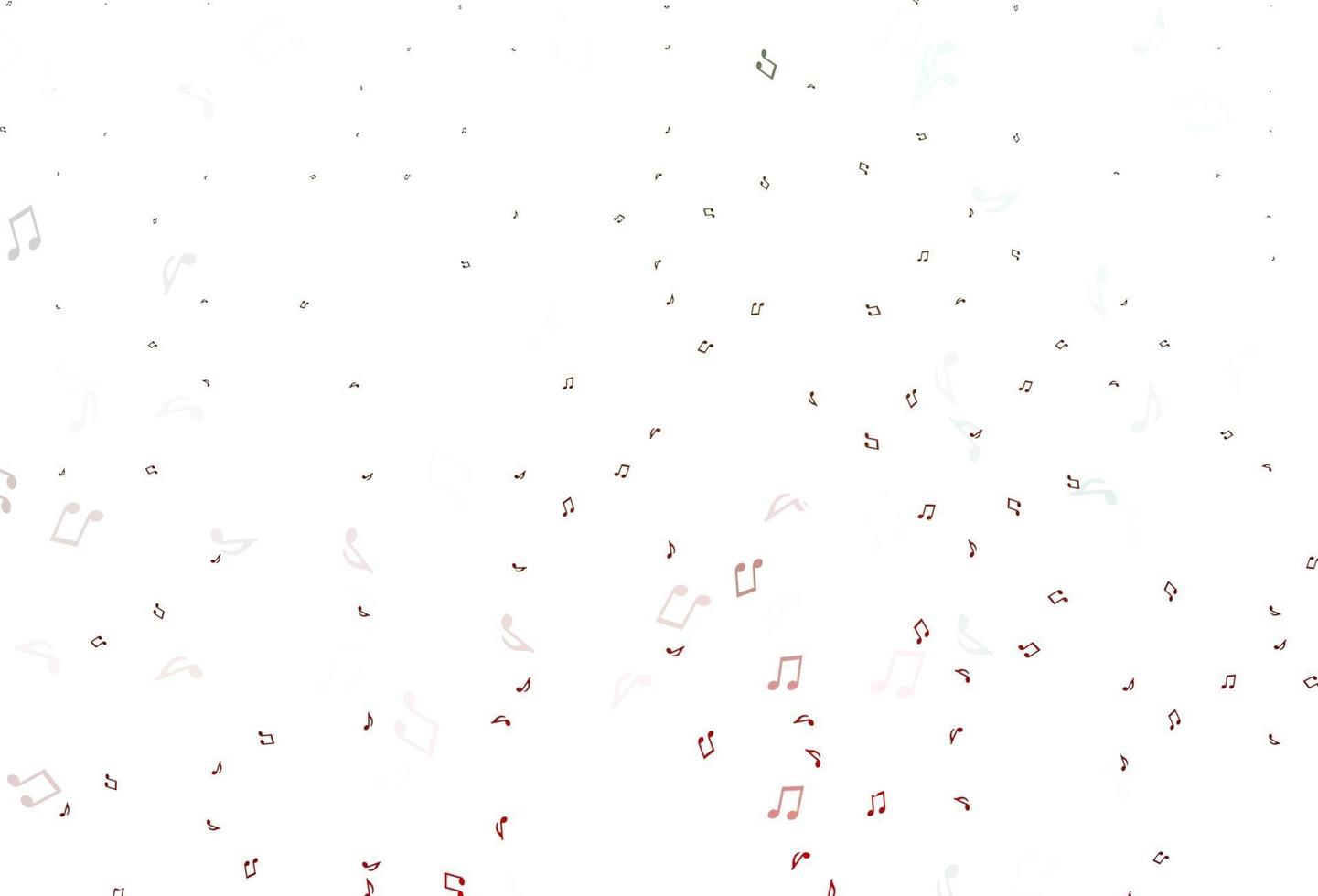 Light Green, Red vector background with music symbols.