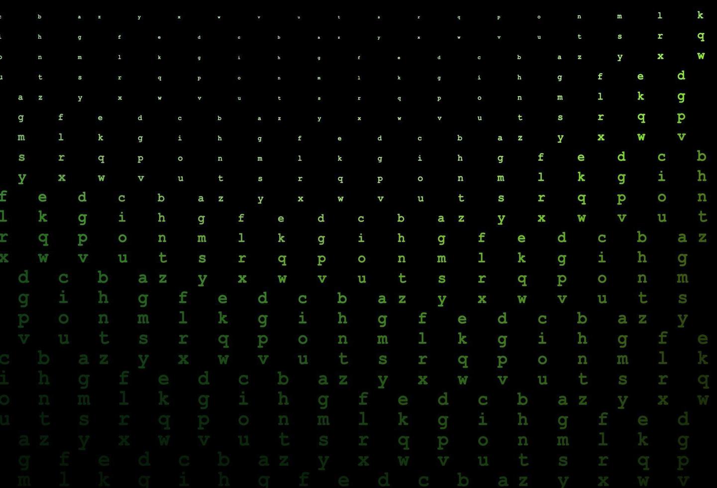 Dark green vector pattern with ABC symbols.