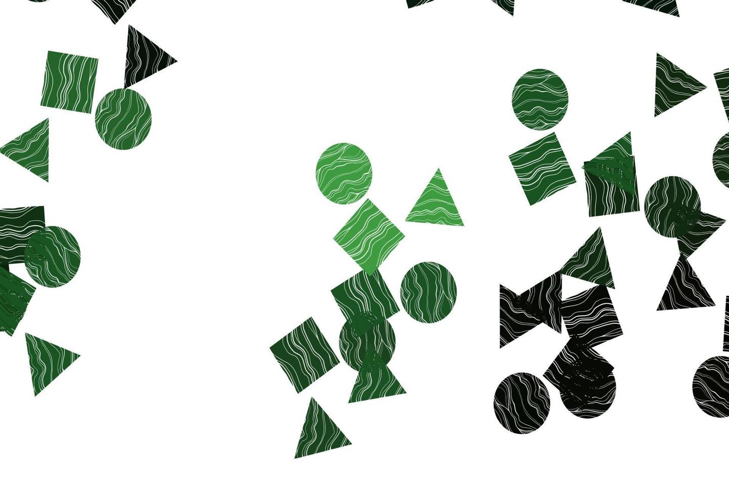 textura de vector verde claro en estilo poli con círculos, cubos.