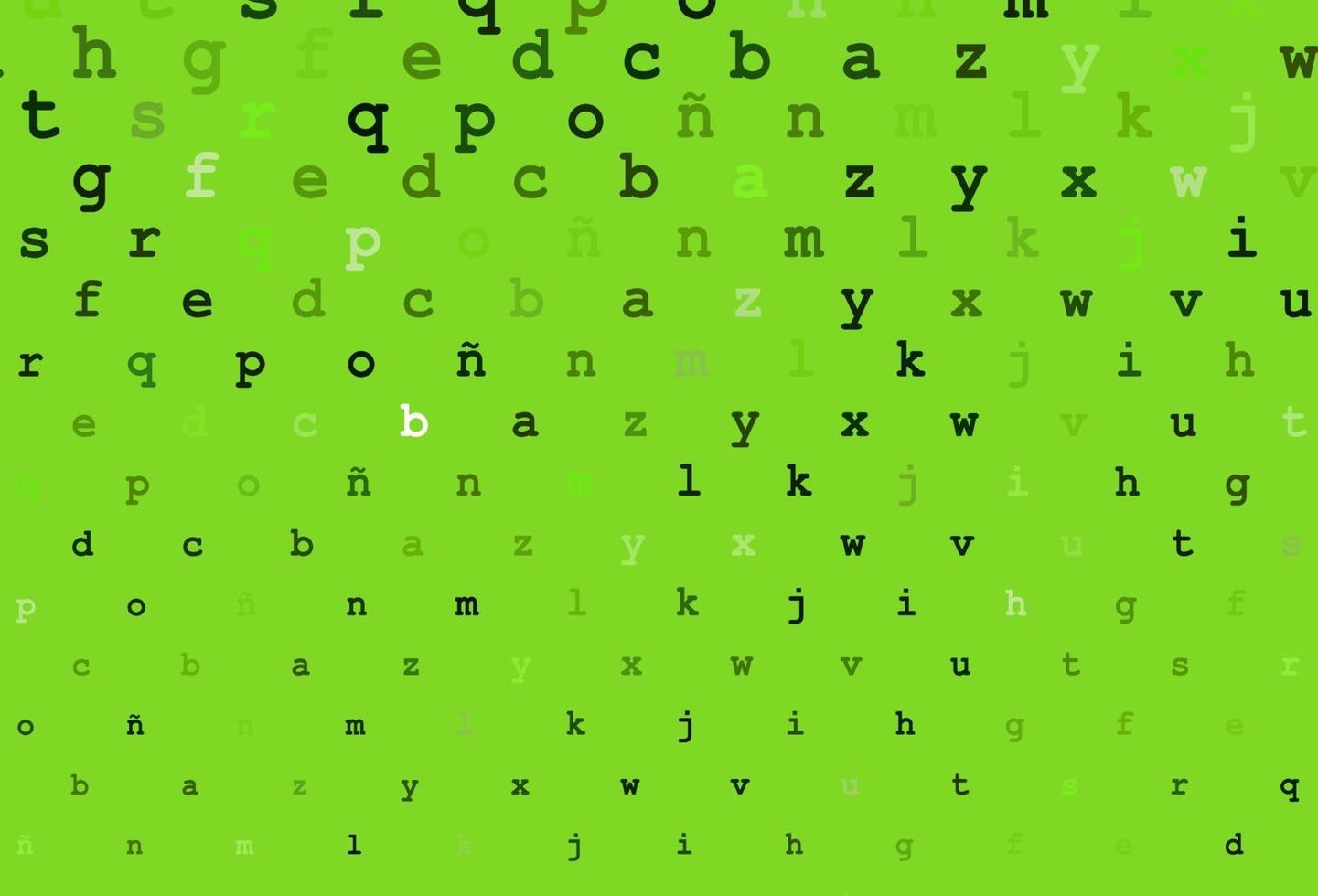 Light green vector background with signs of alphabet.