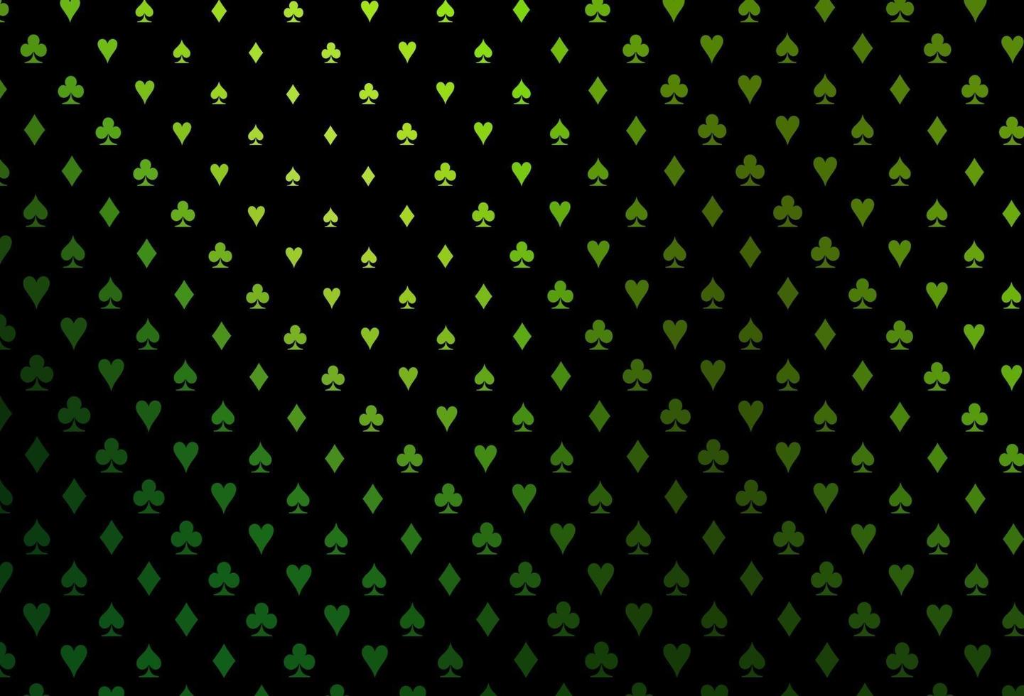 Dark green vector cover with symbols of gamble.