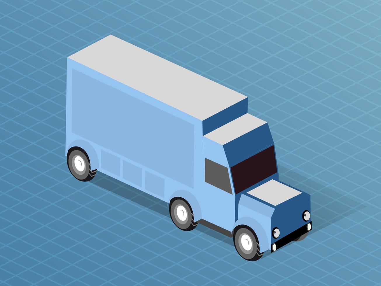 Isometric truck of motor vehicles car truck transport urban vector