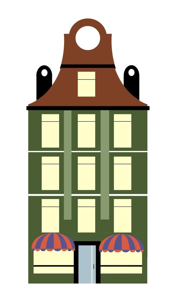 Vector element building apartment residential flat color single house