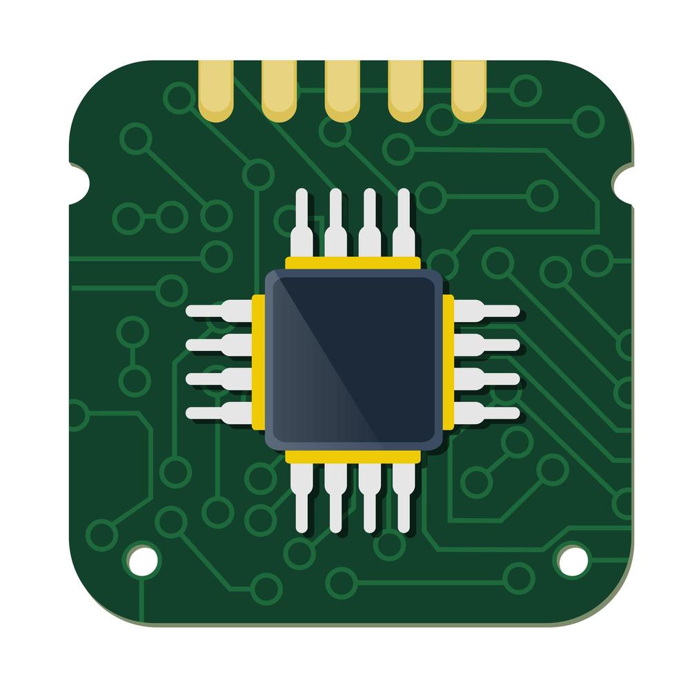 Single chip device of technology electronic microchip microcircuit vector