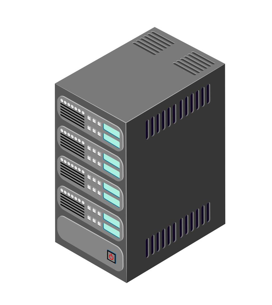 Tecnología de red de servidor único del centro de datos de conexión. vector
