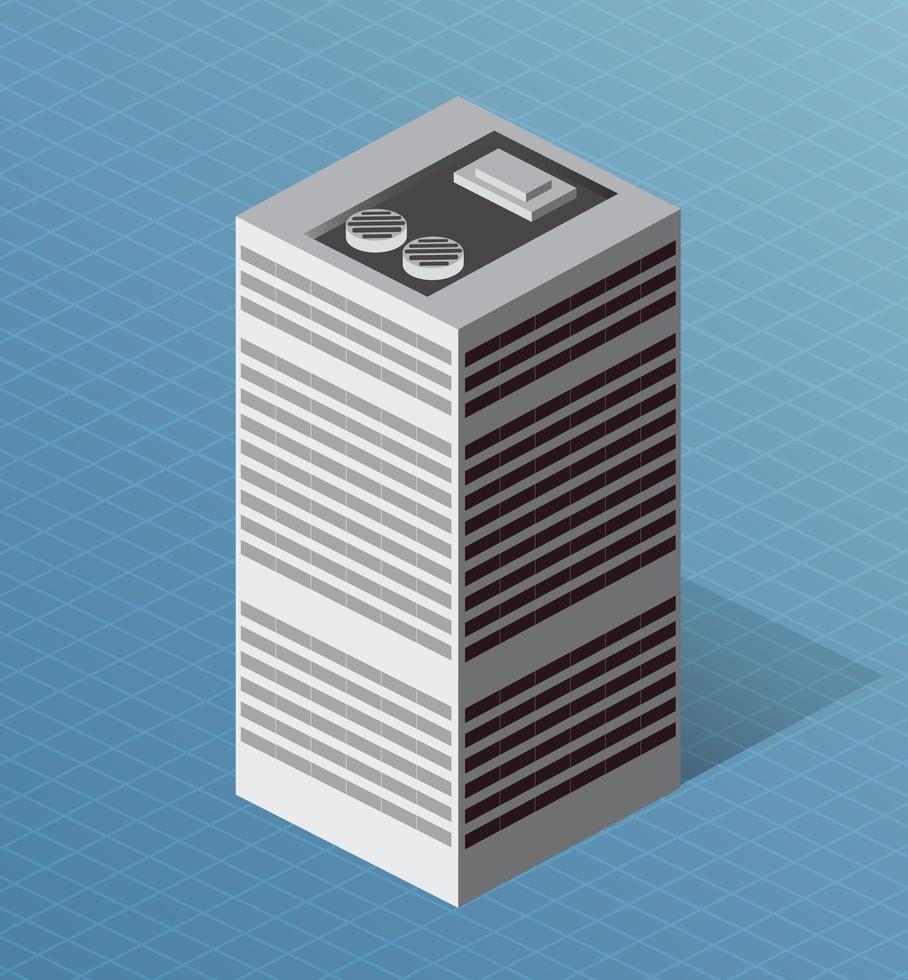 Single building Isometric 3D vector