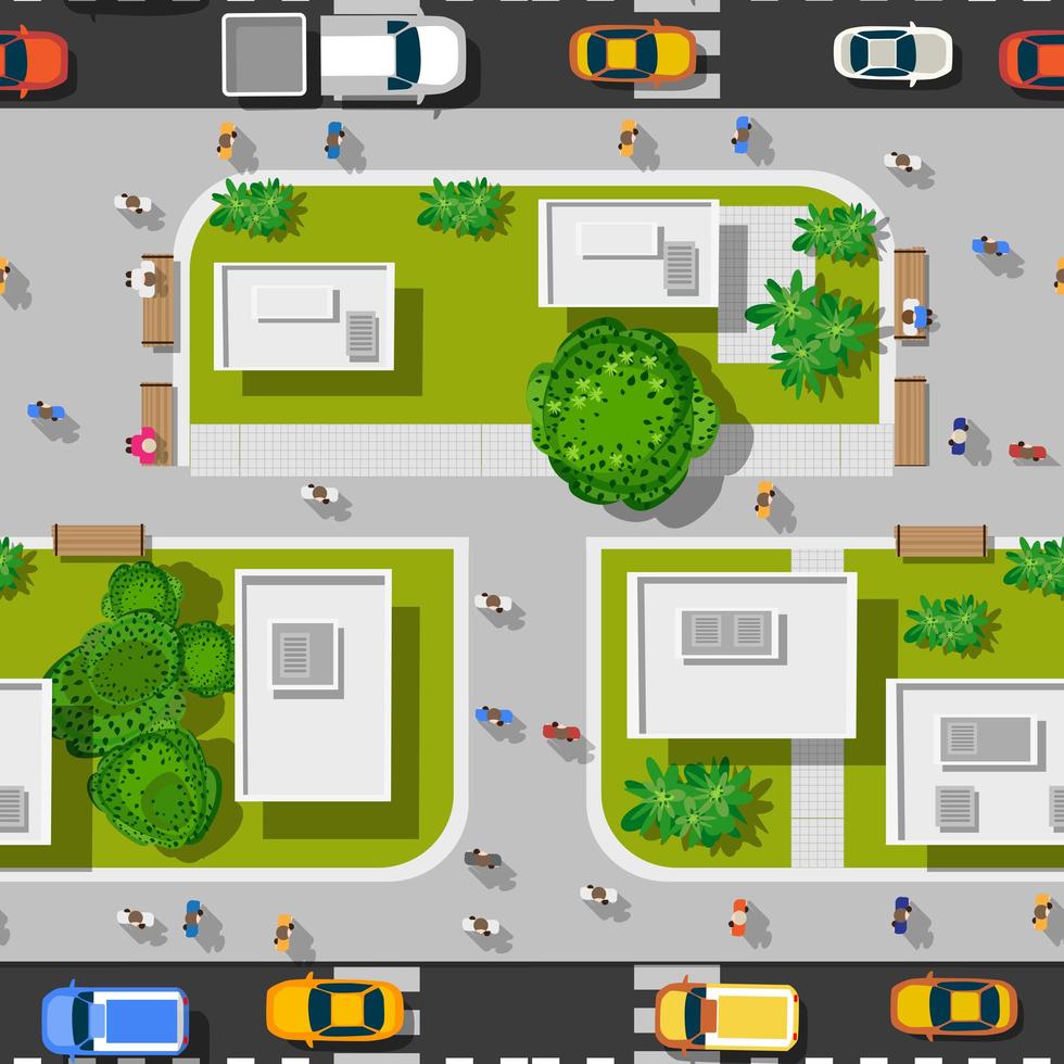 Top view city seamless vector