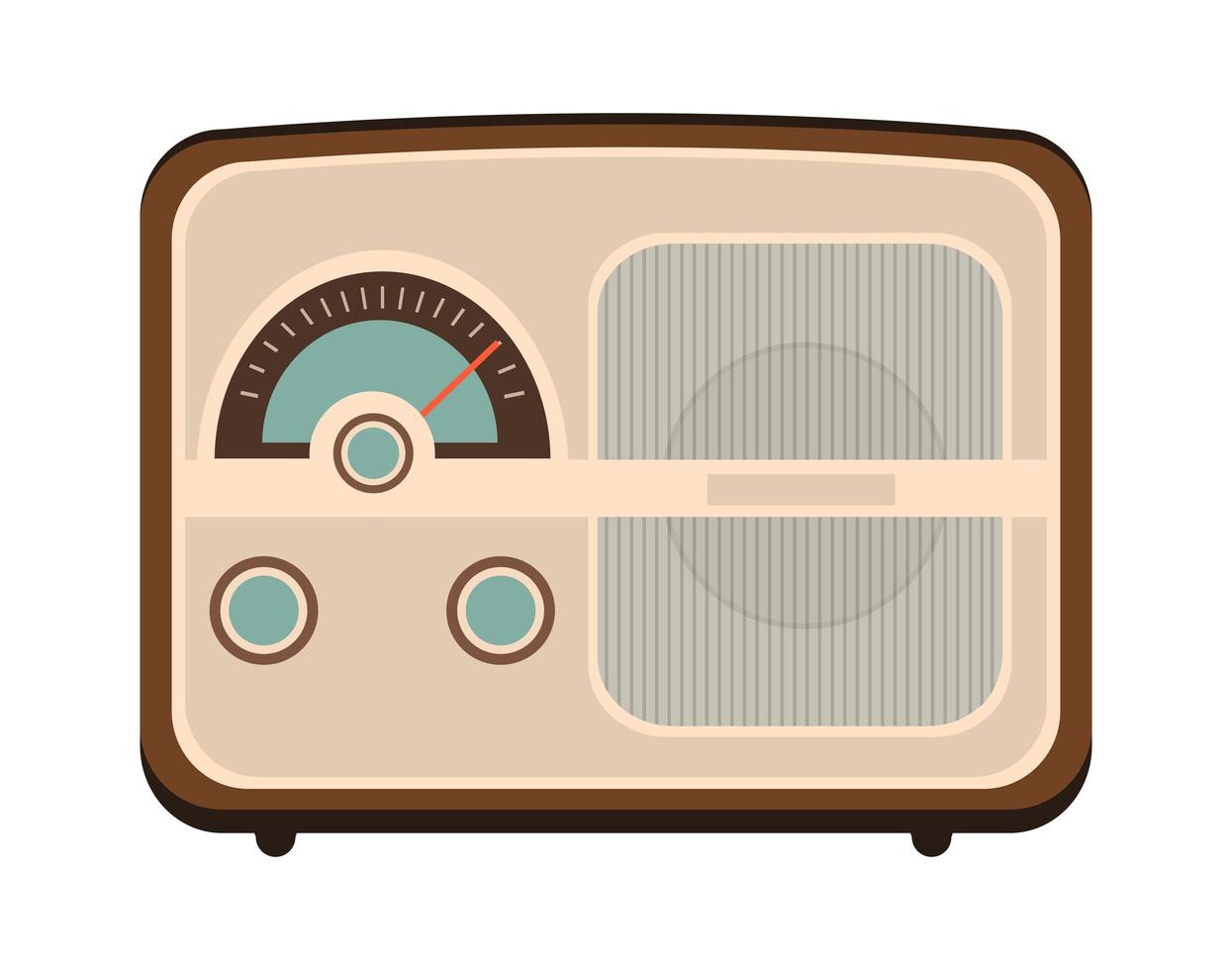 ilustración retro de sonido de medios de tecnología vintage para electro antiguo vector