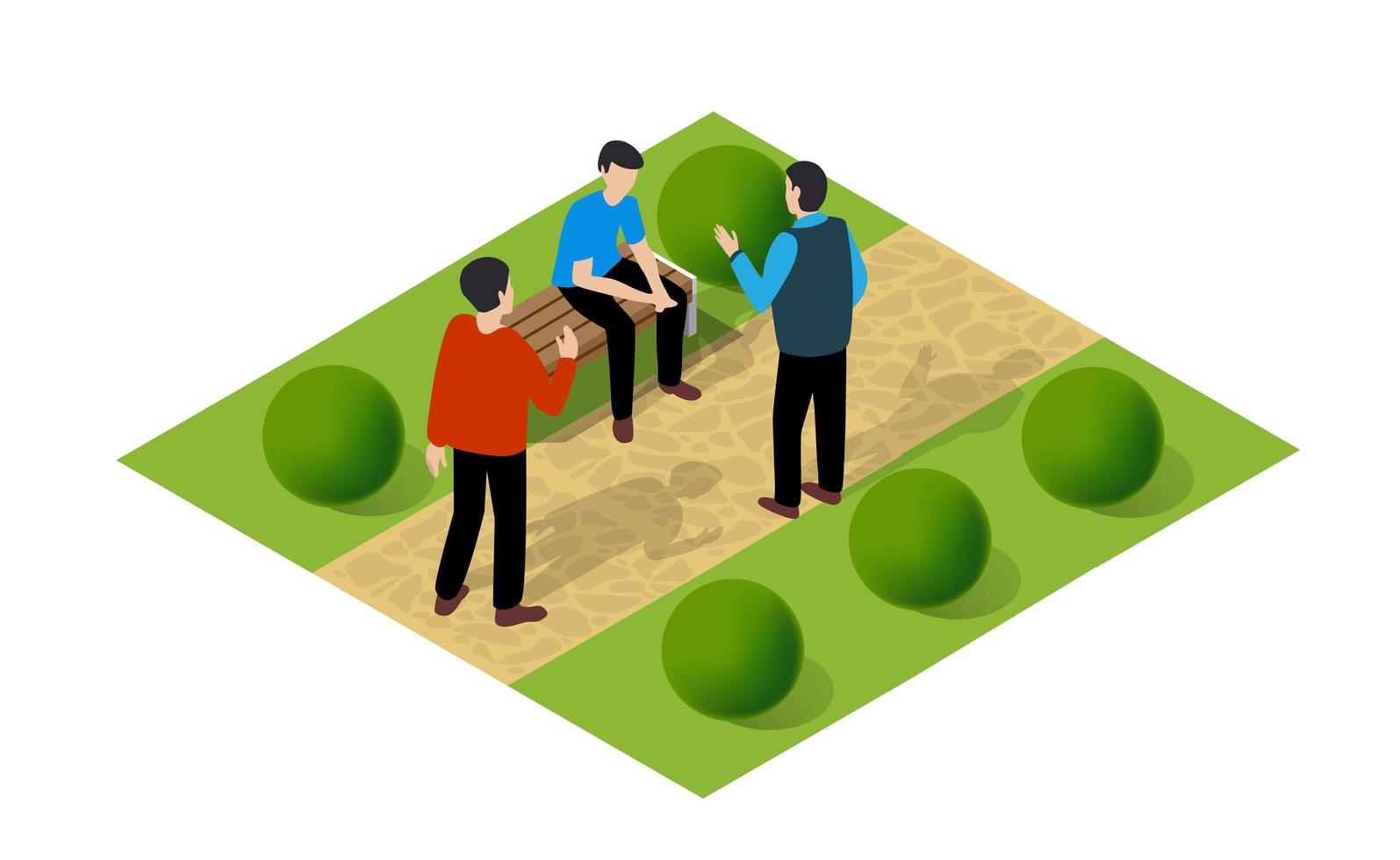 Isometric people lifestyle communication in an urban environment vector