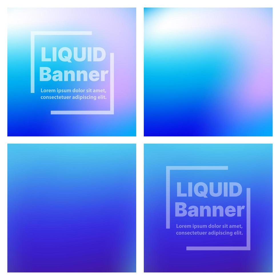 A set of trendy liquid backgrounds bright glowing gradient mesh vector