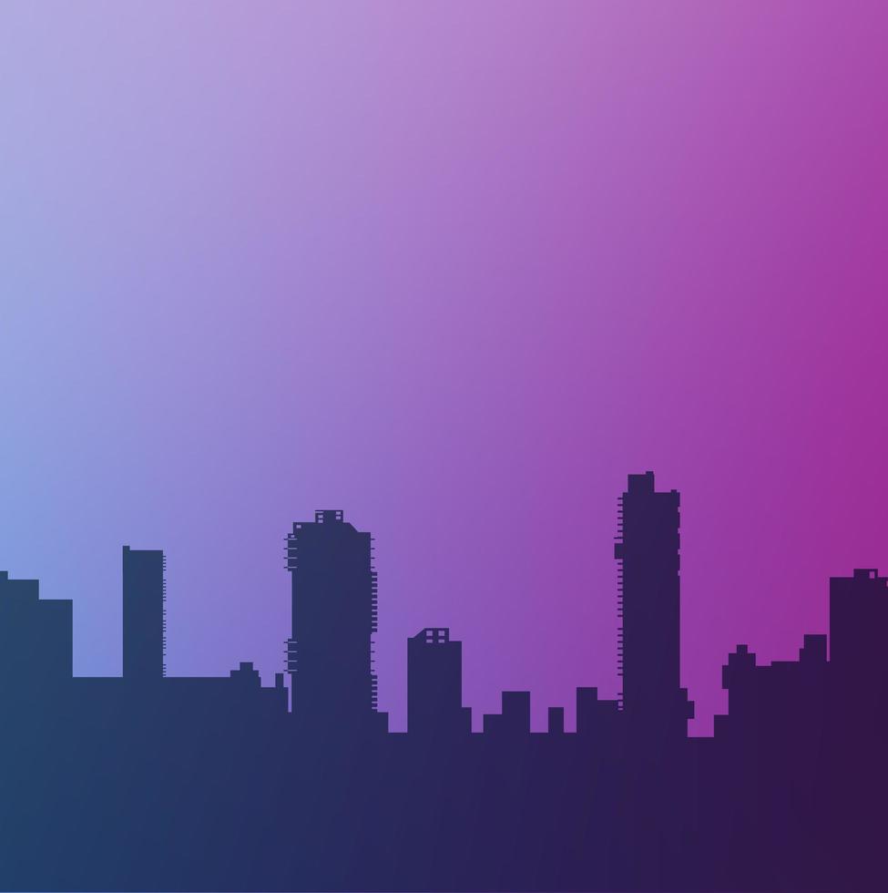 Silhouette of city structure downtown urban modern street vector