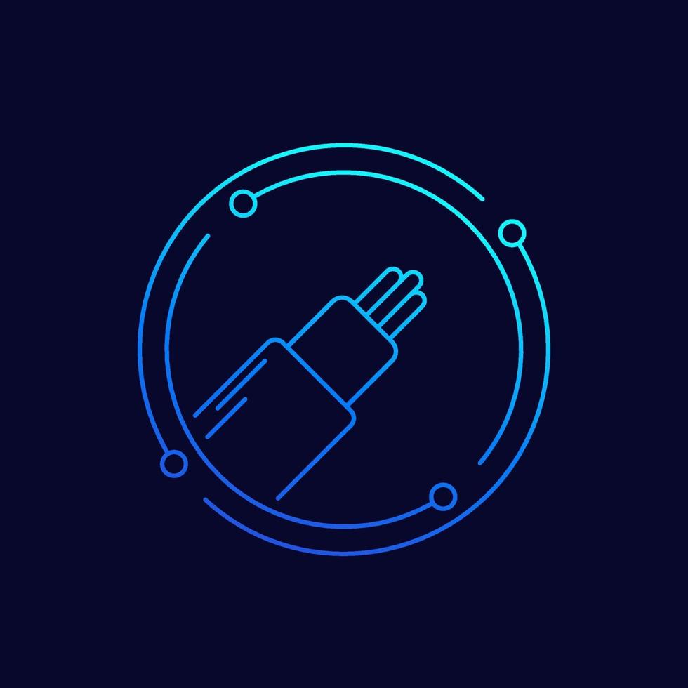 optic cable line icon, vector