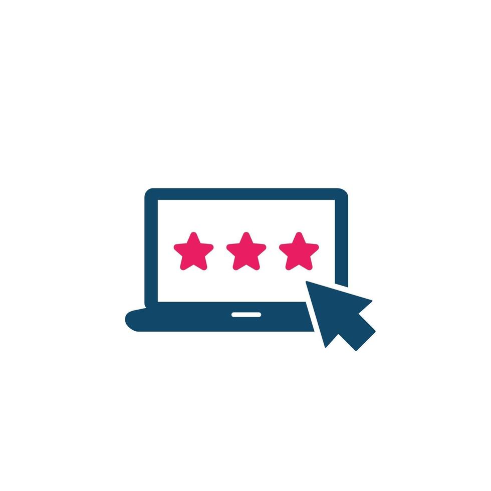 rating, ranking icon with laptop vector