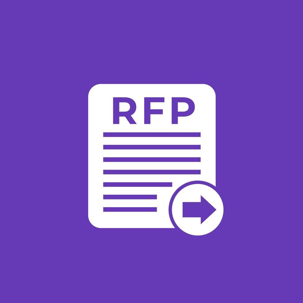 rfp, enviar solicitud de icono de propuesta vector
