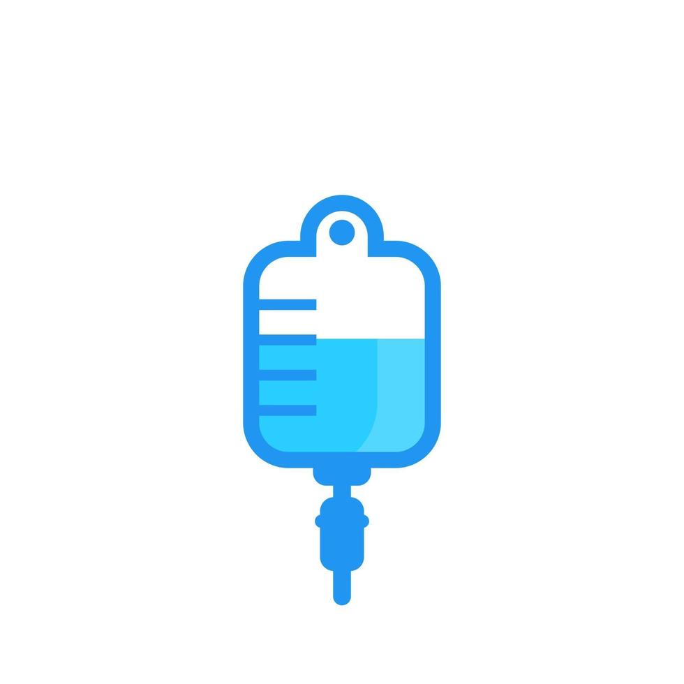 iv bag, drip icon isolated on white vector