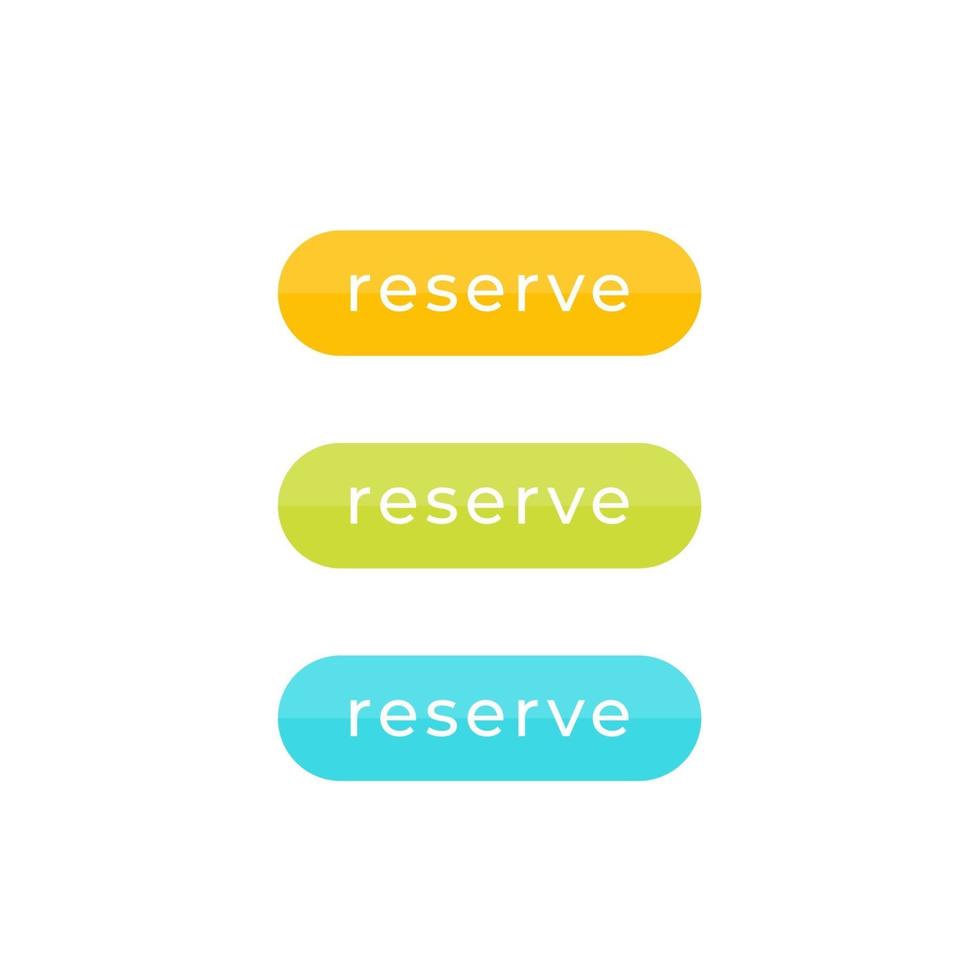 reserve buttons for web and apps, vector