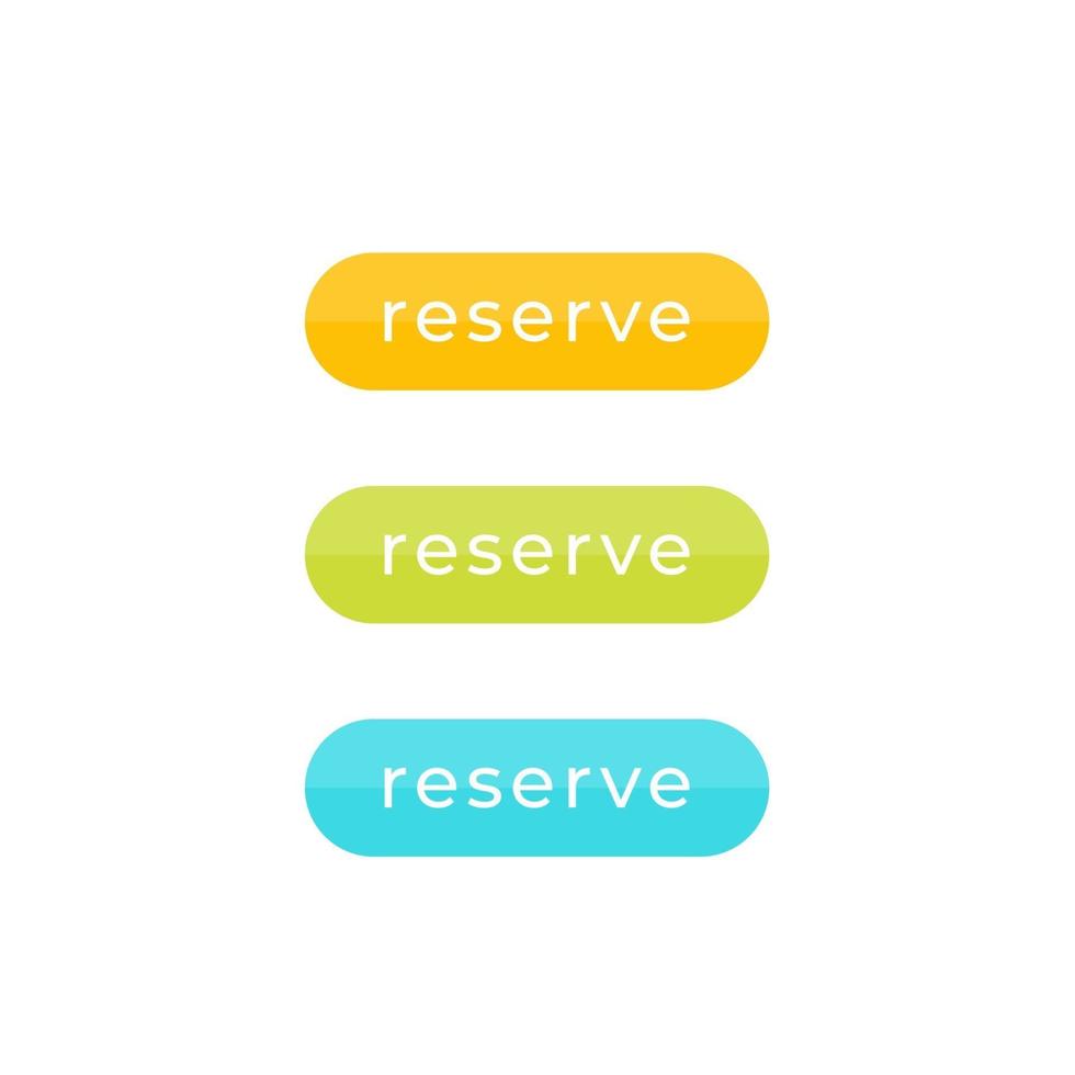 botones de reserva para web y aplicaciones, vector