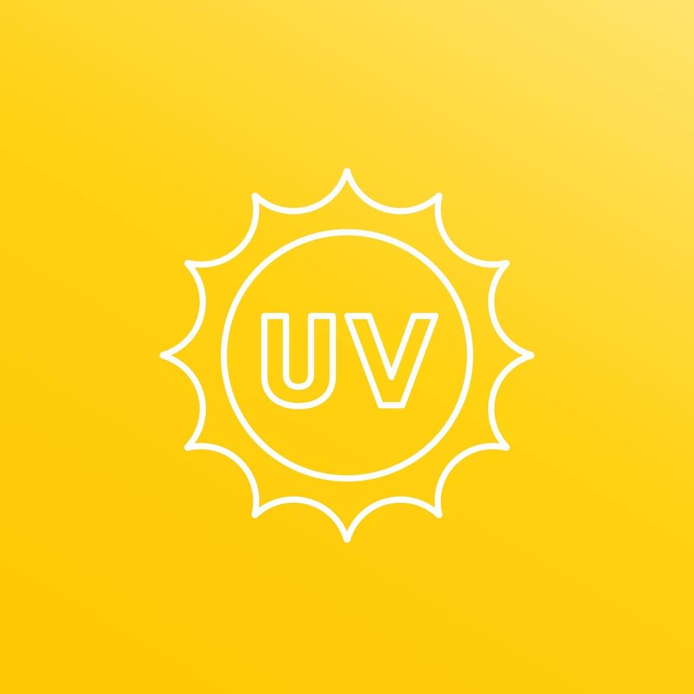 radiación uv, icono de línea de vector ultravioleta
