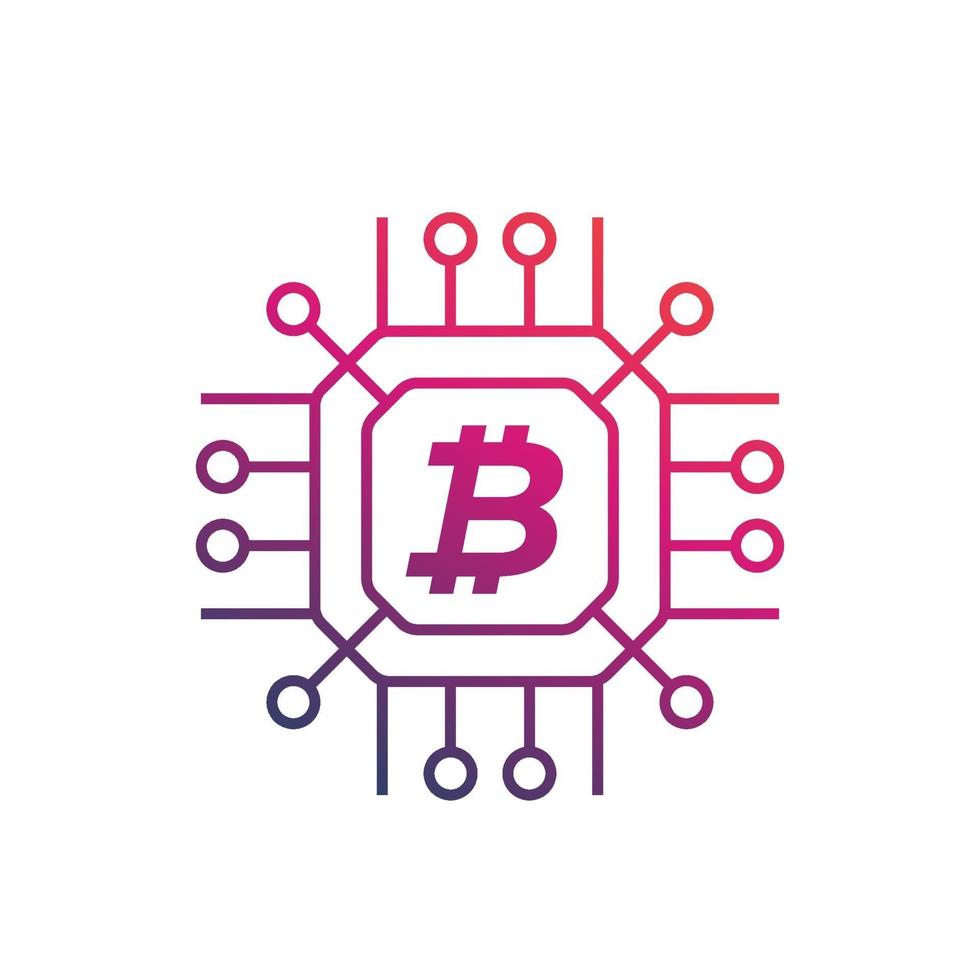 bitcoin, icono de vector de criptomoneda