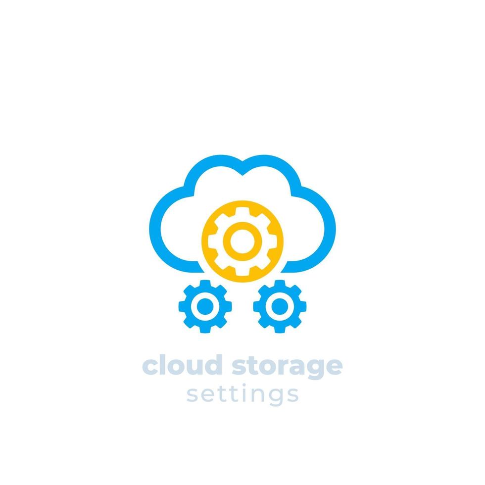 Cloud storage settings vector icon for web