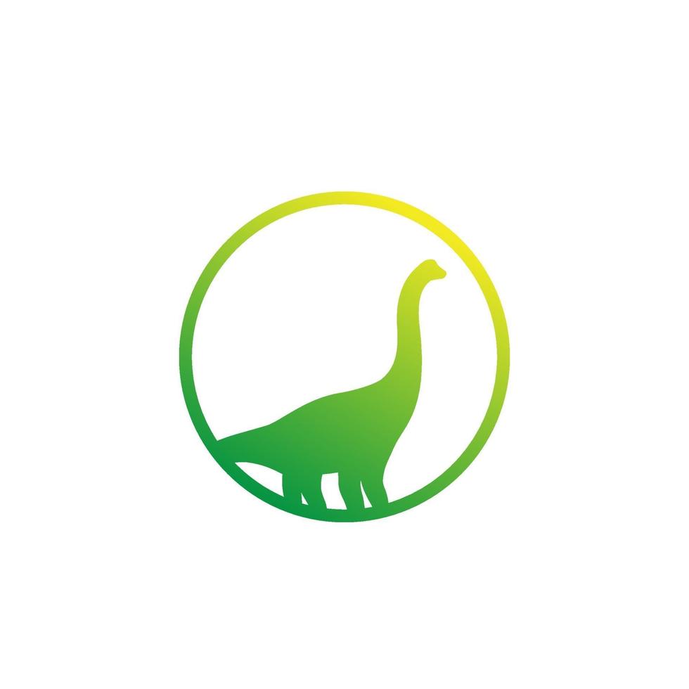 dinosaurio, logotipo de vector de saurópodo aislado en blanco