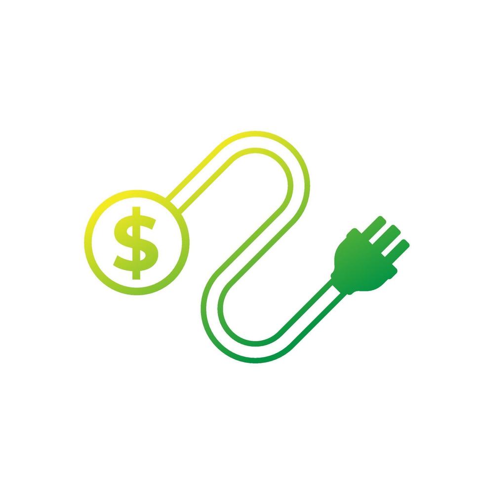 electricity costs vector icon on white