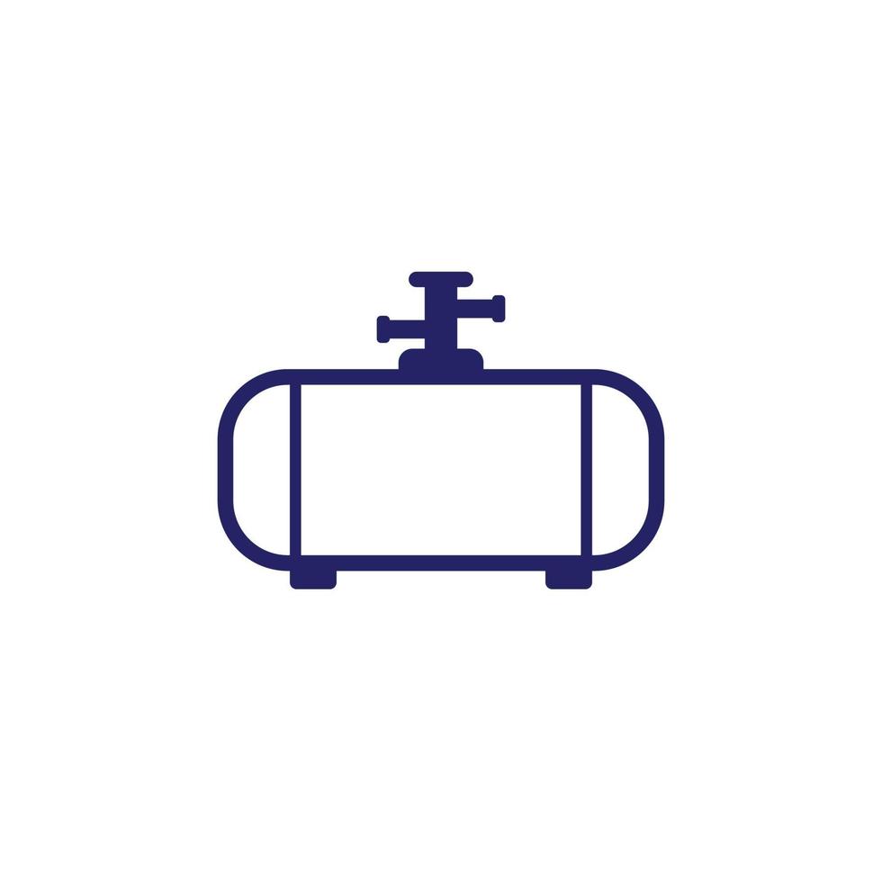 Tanque de gas, icono de cilindro industrial en blanco vector