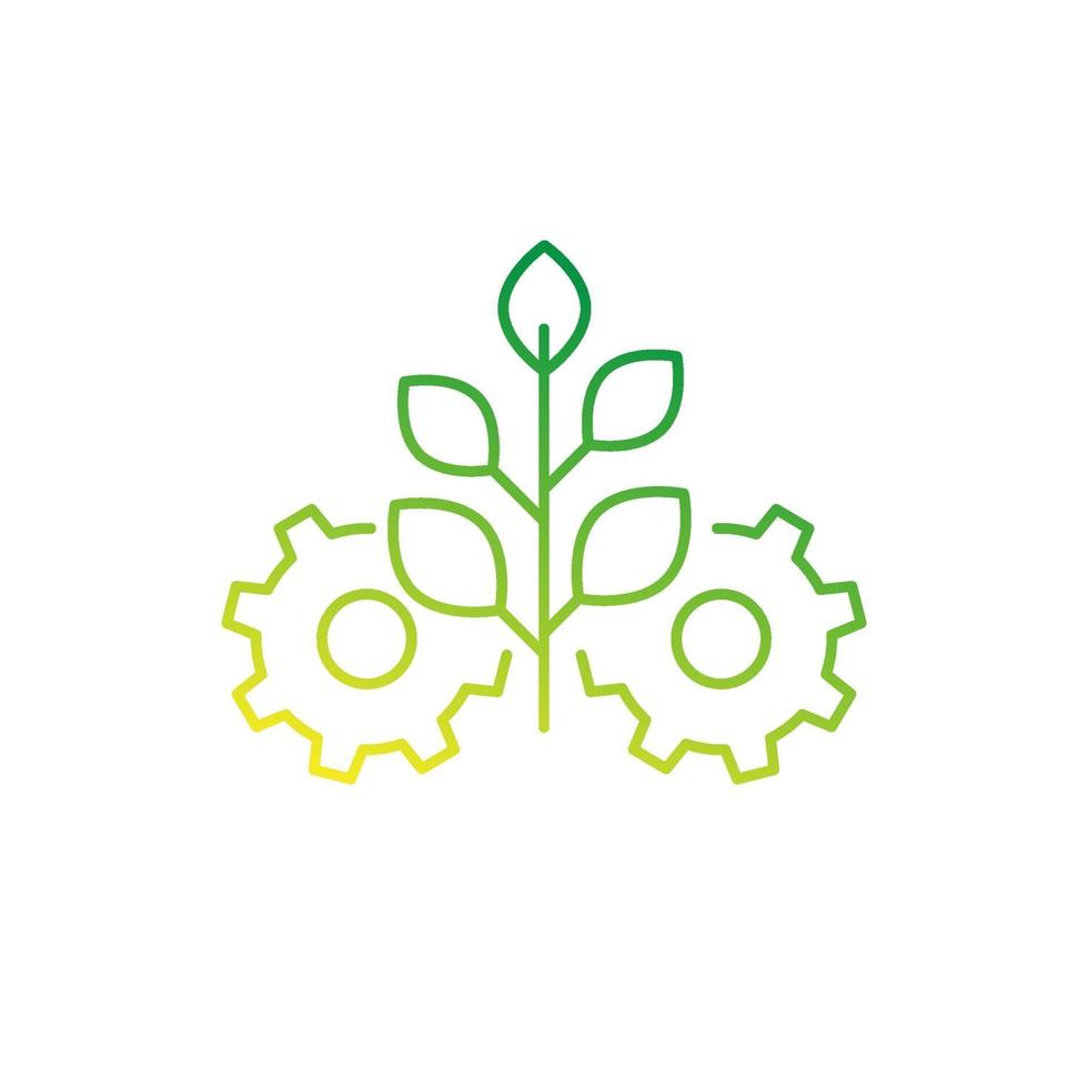 green technology and innovations icon, line vector