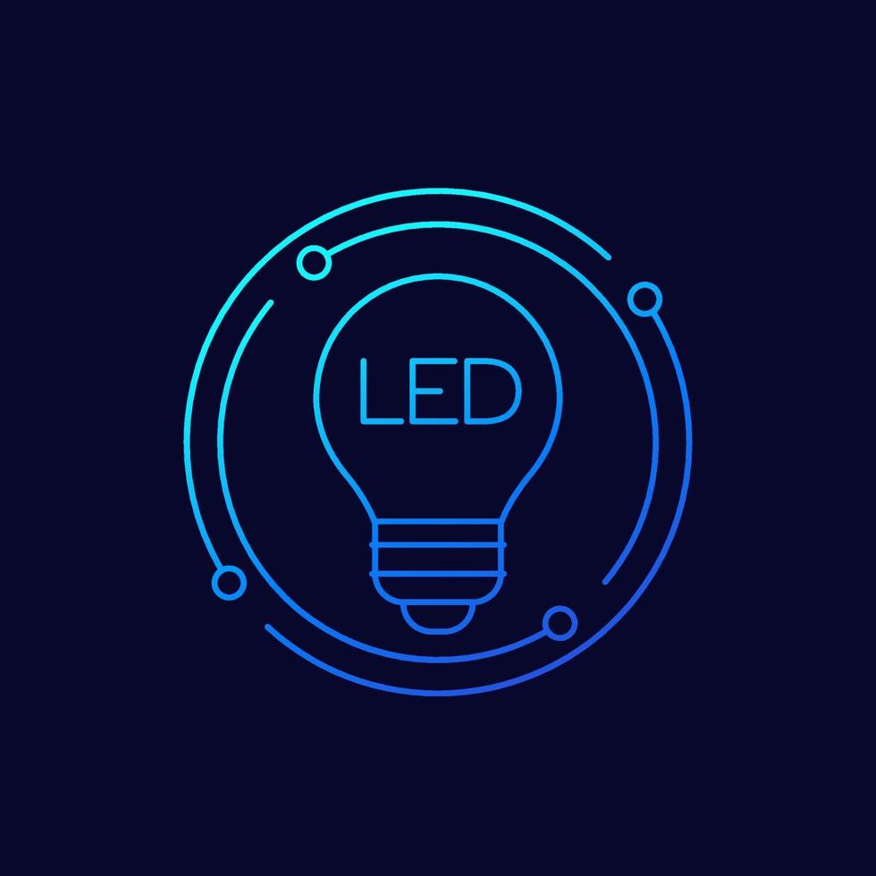 led bulb thin line icon vector