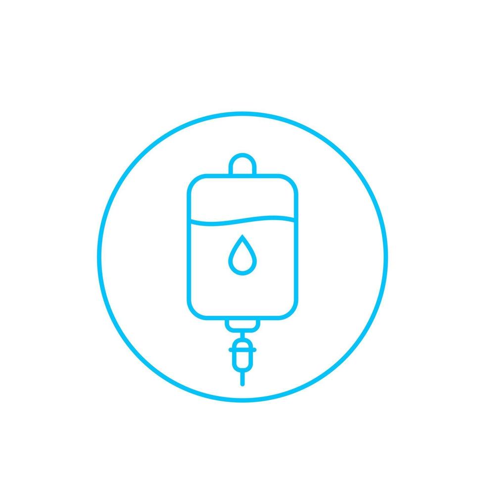 iv bag icon, linear vector