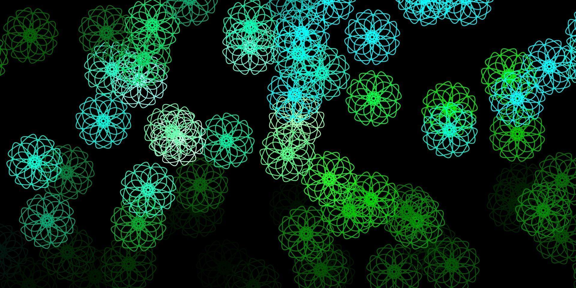 textura de vector azul oscuro, verde con formas de memphis.