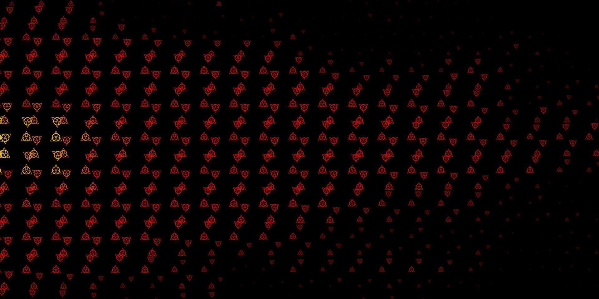 Dark Red, Yellow vector template with esoteric signs.