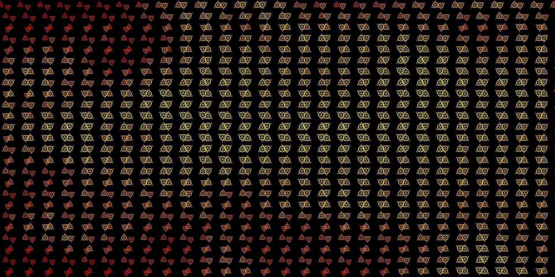 Dark Yellow vector template with esoteric signs.