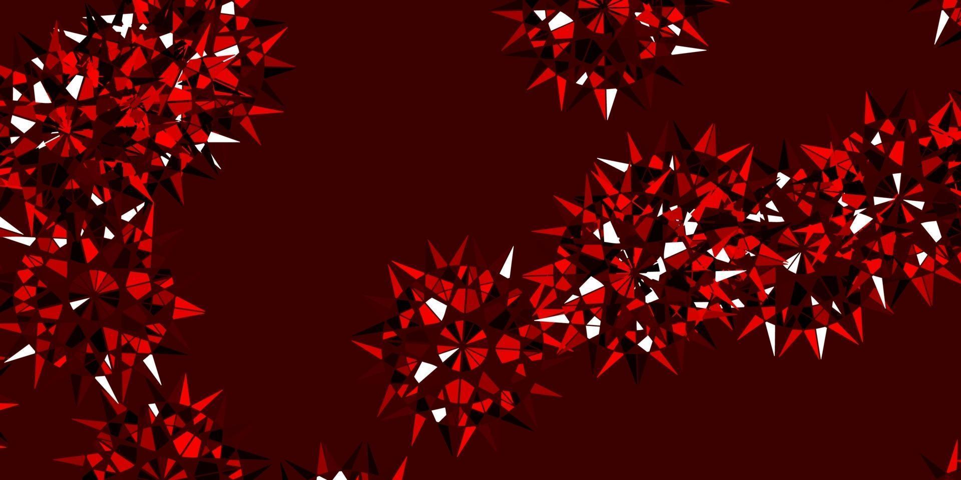 Light Red vector doodle template with flowers.