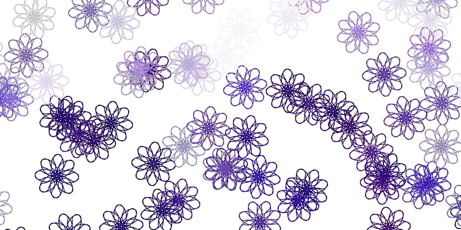 Light Purple, Pink vector doodle background with flowers.