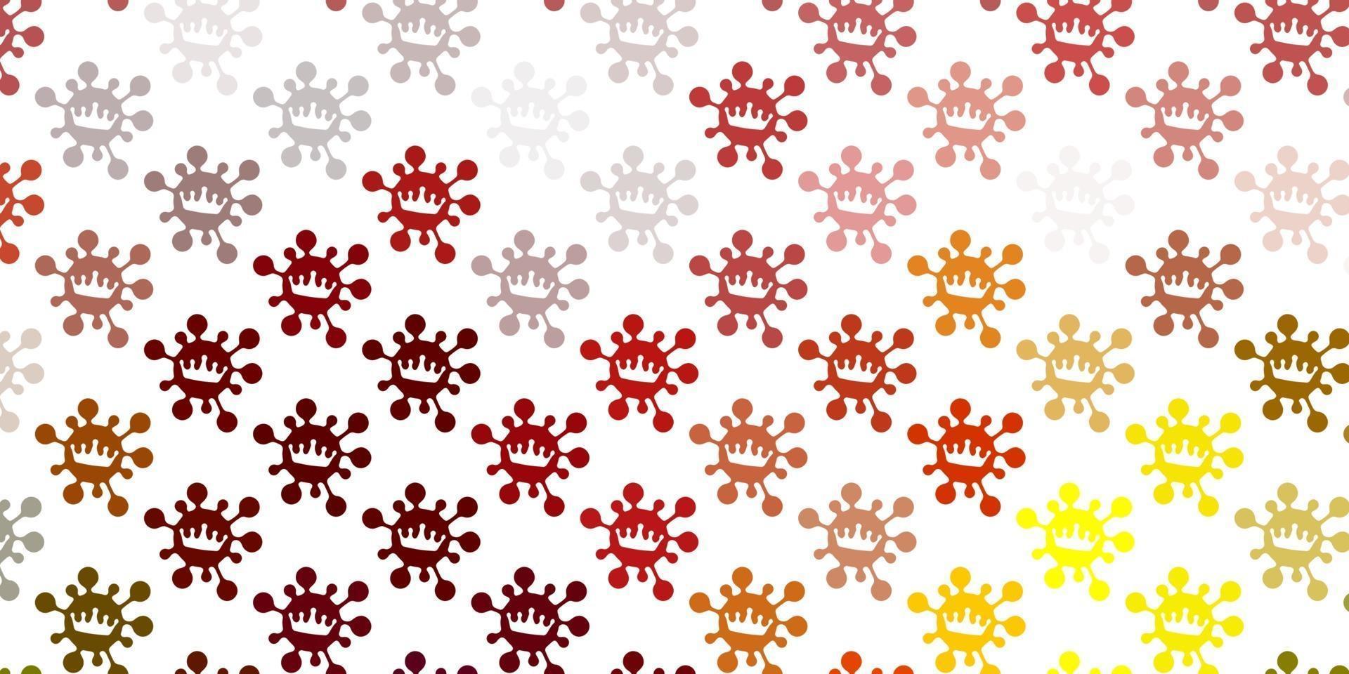 Light red, yellow vector texture with disease symbols.