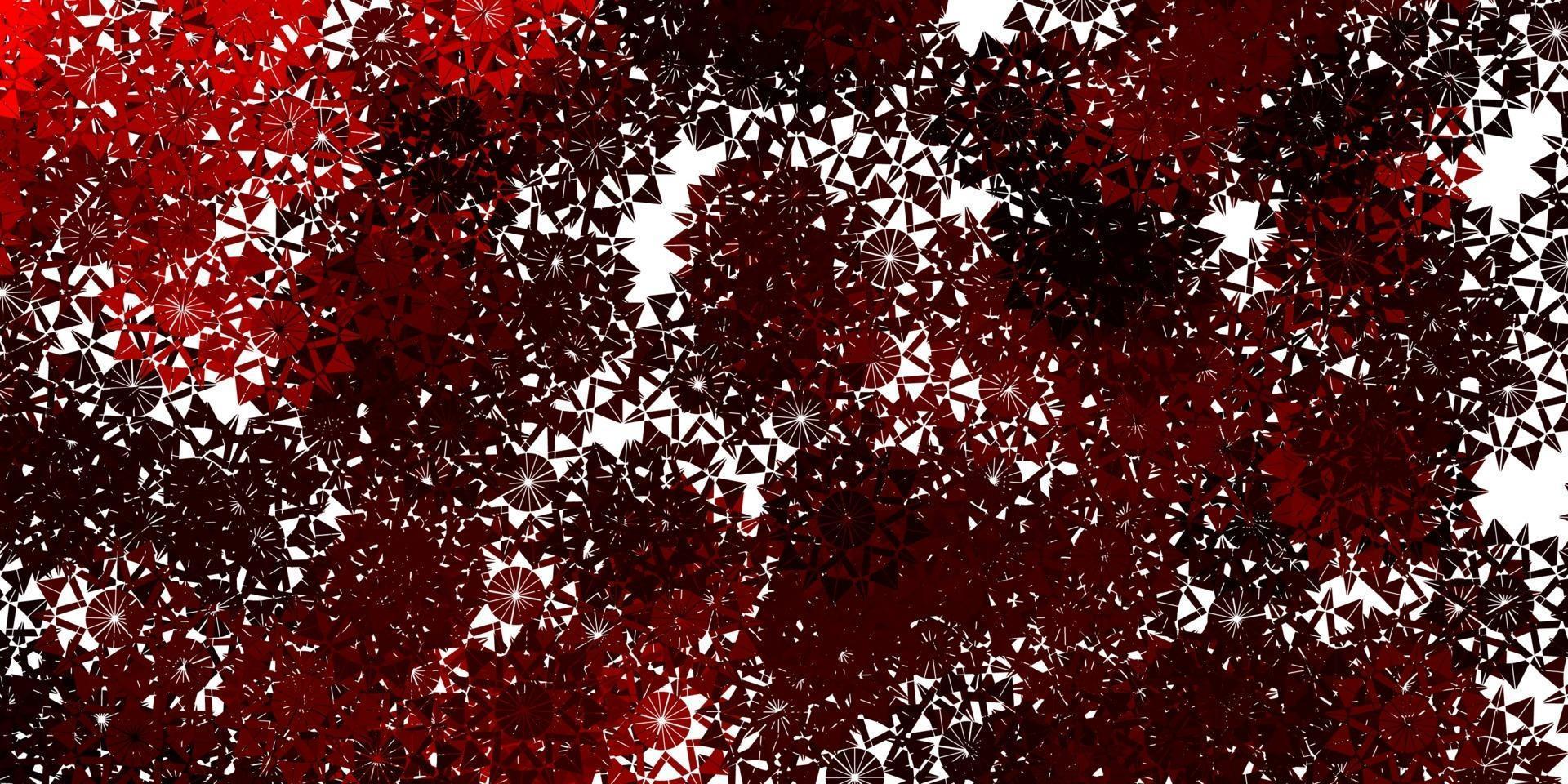 Light Red vector pattern with colored snowflakes.