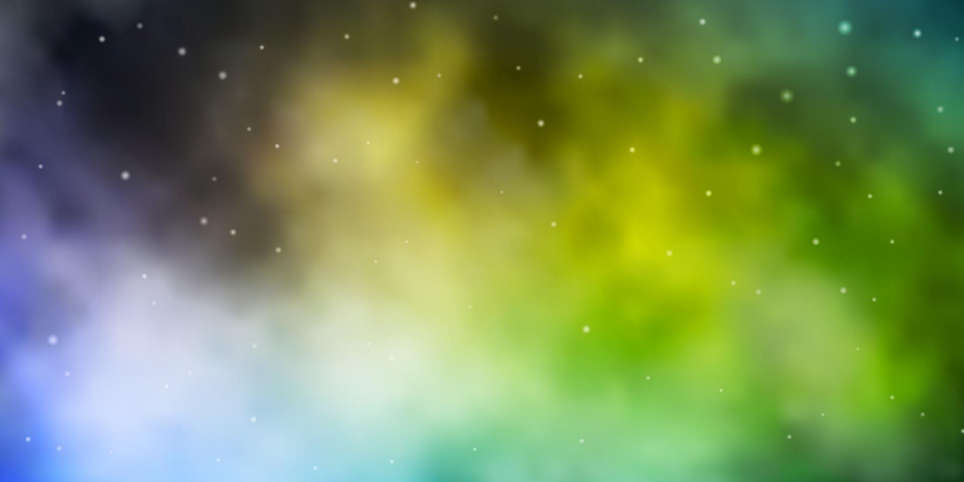 Light Blue, Yellow vector background with small and big stars.