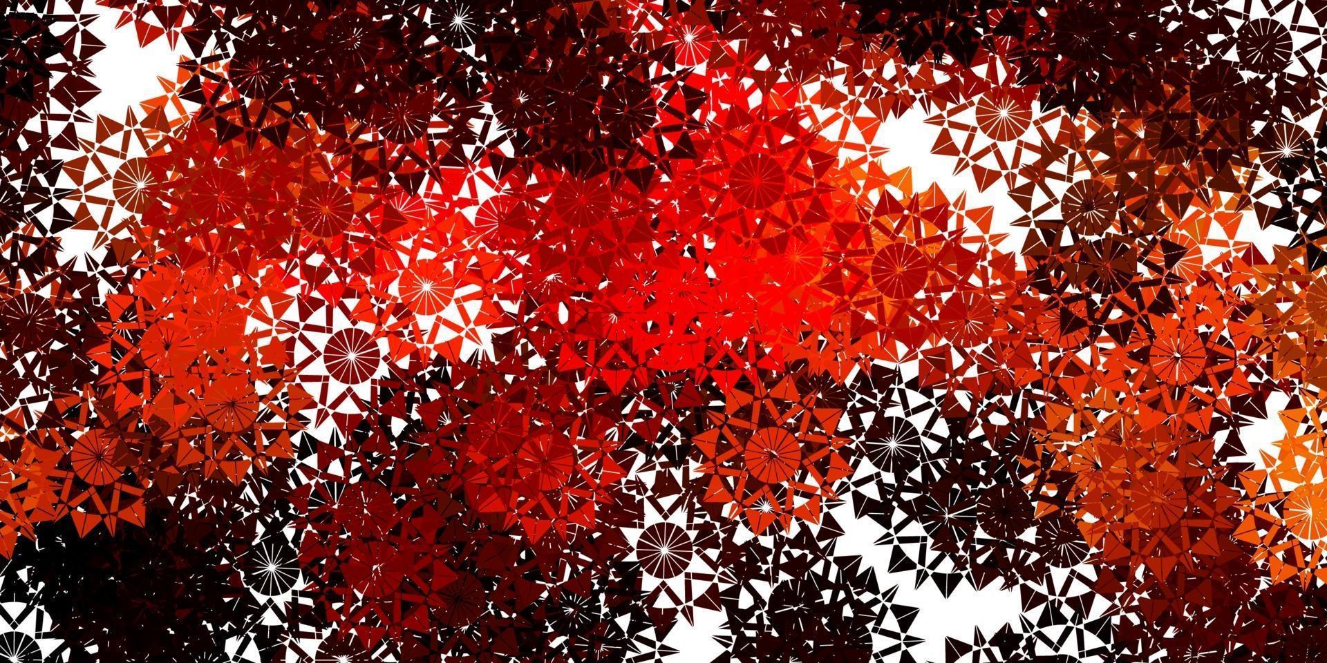 Light Red, Yellow vector backdrop with xmas snowflakes.