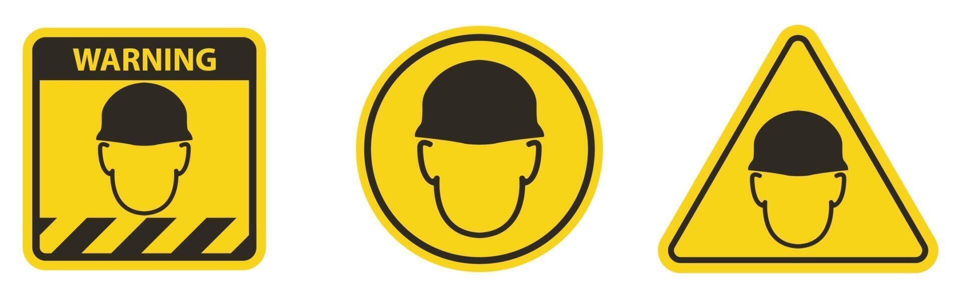 Wear helmet Sign symbol Isolate On White Backgroun vector